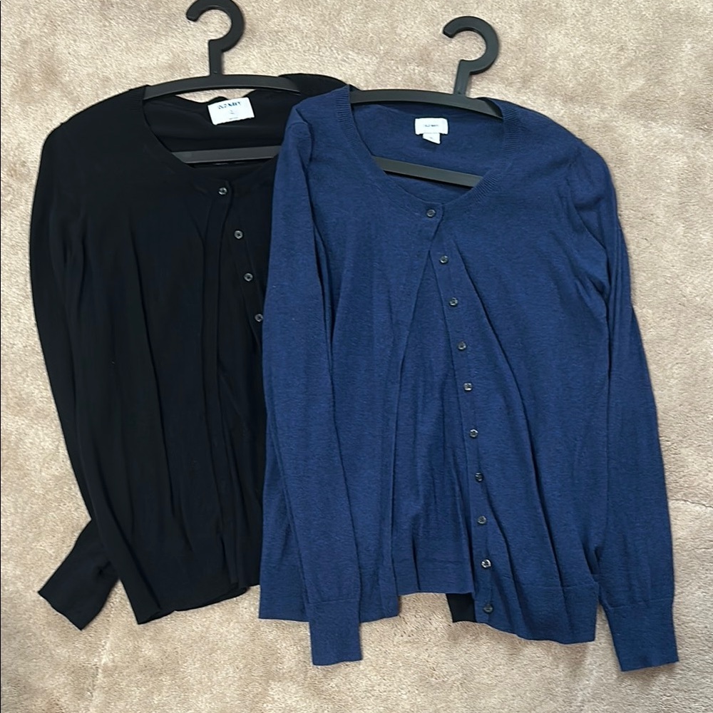 LOT OF 2 - Blue and Black Women's cardigan, sweaters